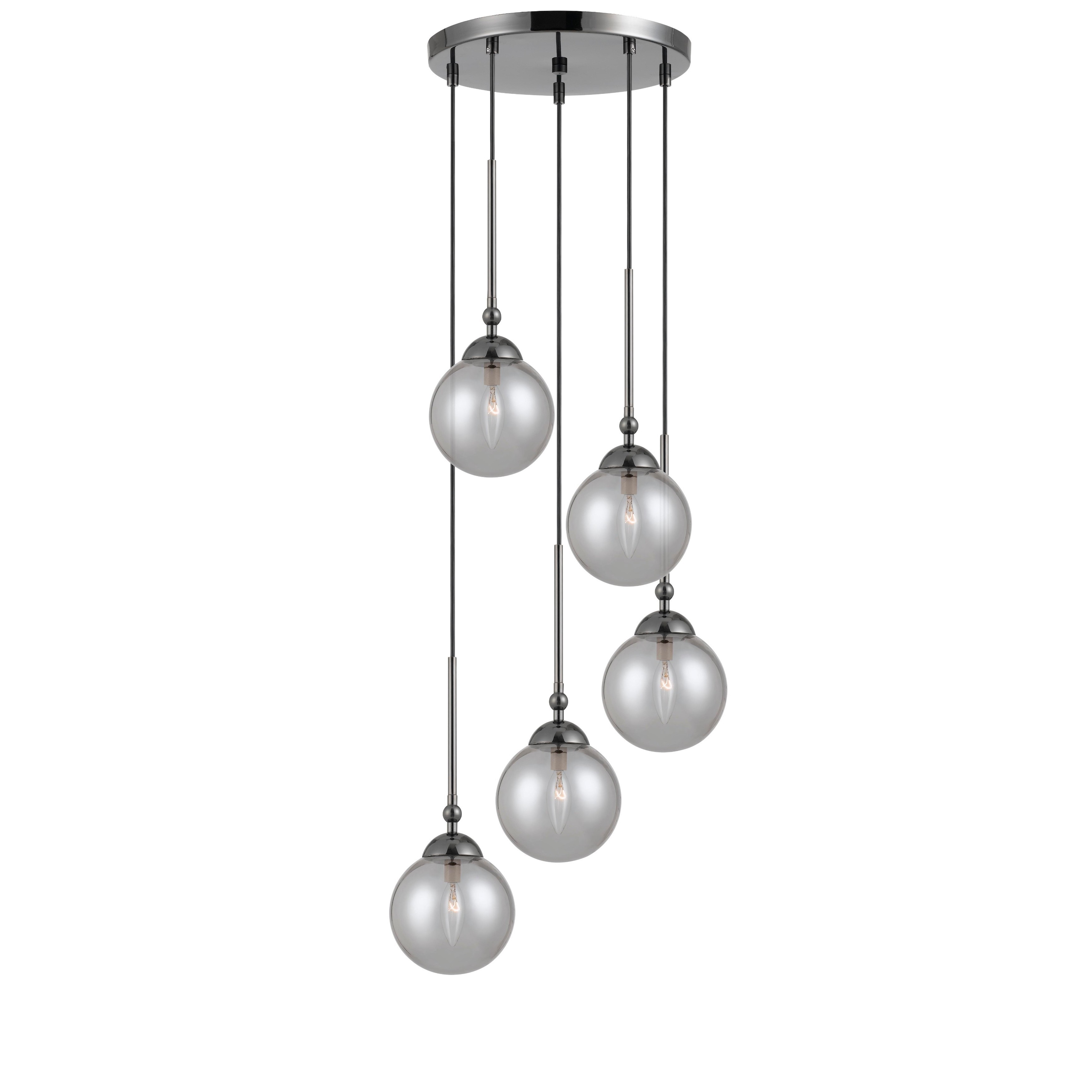 Prato Metal/Glass 5-light 40-watt Chandelier - Metal Finish (Chandelier) - Chandeliers For Bedrooms by Overstock.com