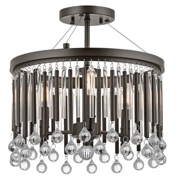 Kichler Lighting Piper Collection 3 Light Espresso Semi Flush Mount Kichler Lighting Piper Collection 3 Light Espresso Semi Flush Mount