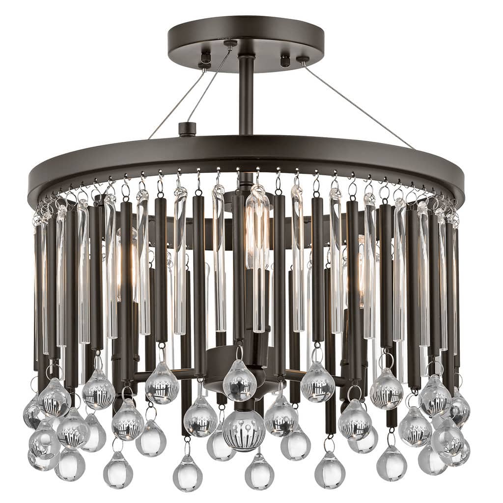 Kichler Lighting Piper Collection 3-light Espresso Semi Flush Mount