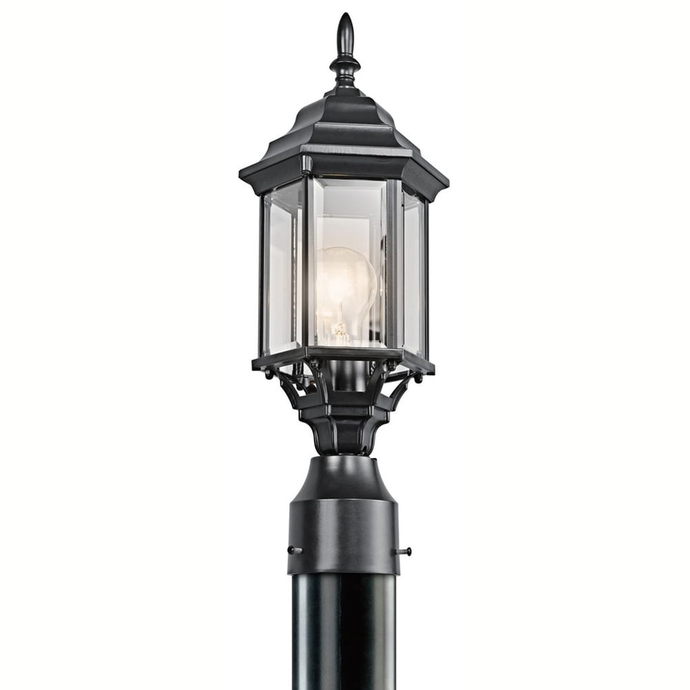 Portable Post 1 Light Portable Post Lantern with Black Finish 