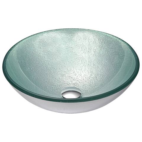 ANZZI Spirito Series Deco-Glass Vessel Sink in Churning Silver