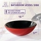 preview thumbnail 13 of 13, ANZZI Chord Series Deco-Glass Vessel Sink in Lustrous Black and Red with Matching Chrome Waterfall Faucet