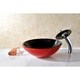 preview thumbnail 4 of 13, ANZZI Chord Series Deco-Glass Vessel Sink in Lustrous Black and Red with Matching Chrome Waterfall Faucet