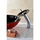 preview thumbnail 2 of 13, ANZZI Chord Series Deco-Glass Vessel Sink in Lustrous Black and Red with Matching Chrome Waterfall Faucet