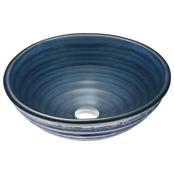 Tempo Series Deco-Glass Vessel Sink in Coiled Blue Tempo Series Deco-Glass Vessel Sink in Coiled Blue