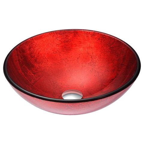 Red Bathroom Sinks Online At Our Best Deals Anzzi Crown Series Deco Gl Vessel Sink In Rous Red