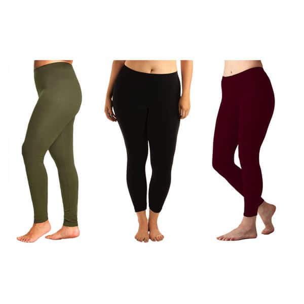 Women's Cotton Plus-size Leggings (3 Pack) Size 2X in Black (As Is Item) -  Bed Bath & Beyond - 13798291