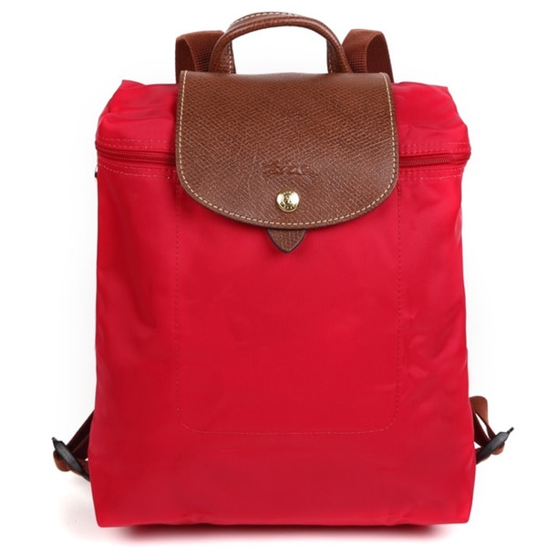 longchamp le pliage backpack red