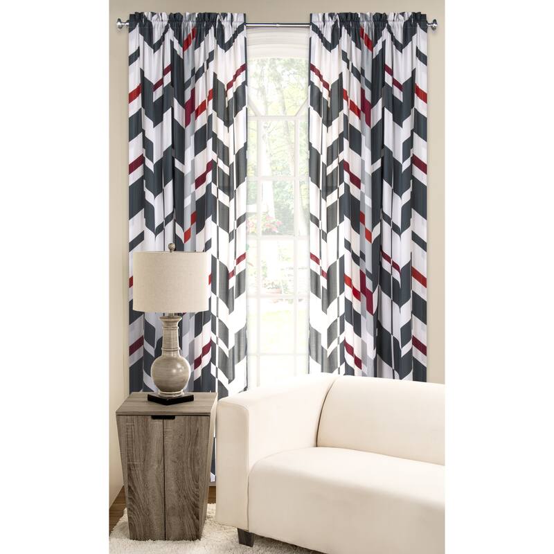 Multicolored Polyester Microfiber Valor Window Curtain Panel - 84 Inches - Multi