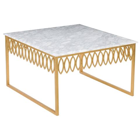 SAFAVIEH Couture High Line Collection Natalia White Marble Cocktail Table