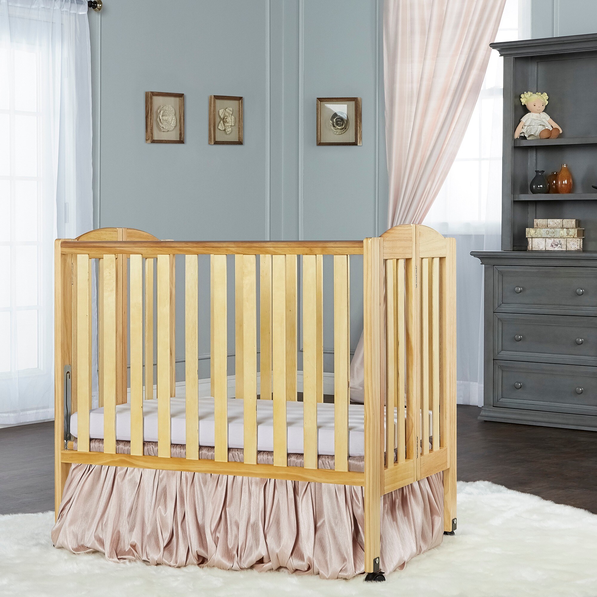 Dream On Me, 2 in 1 Folding Portable Crib Natural eBay