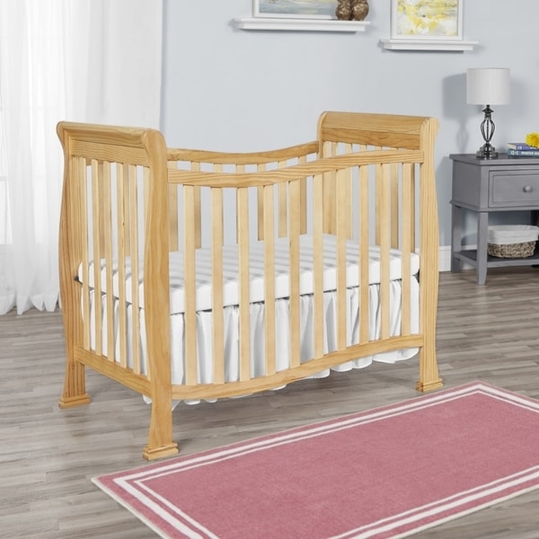 mini crib natural wood