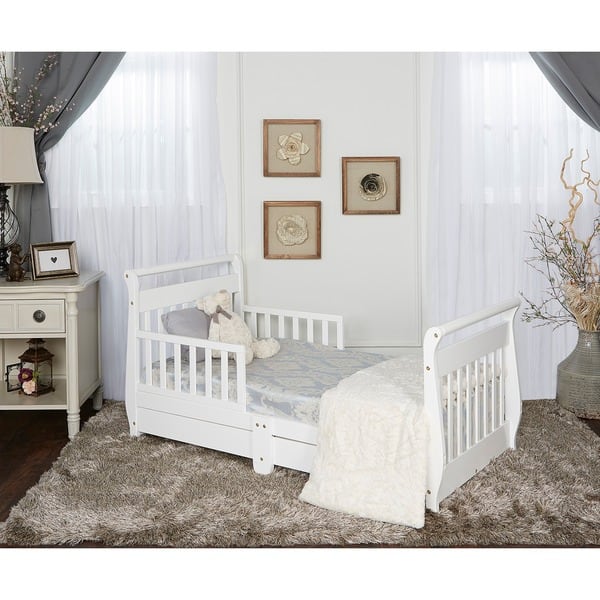 slide 1 of 1, Dream On Me, Sleigh Toddler Bed w/ Storage Drawer