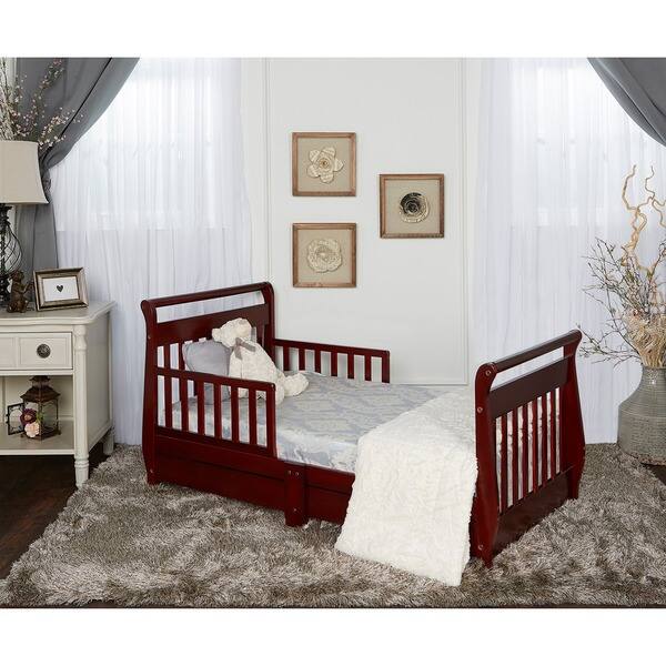 slide 1 of 1, Dream On Me, Sleigh Toddler Bed w/ Storage Drawers