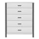 preview thumbnail 3 of 1, Dream On Me Cafeina 5-drawer Dresser - Grey