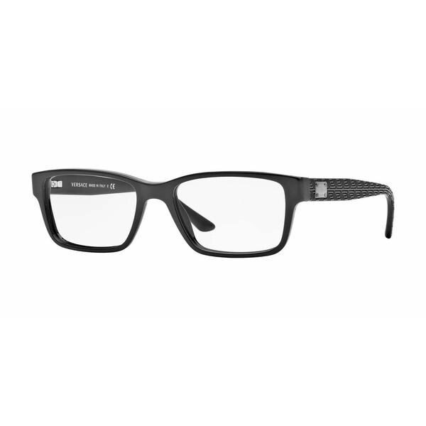 Shop Versace Mens Ve3198 Gb1 Black Plastic Rectangle Eyeglasses Free