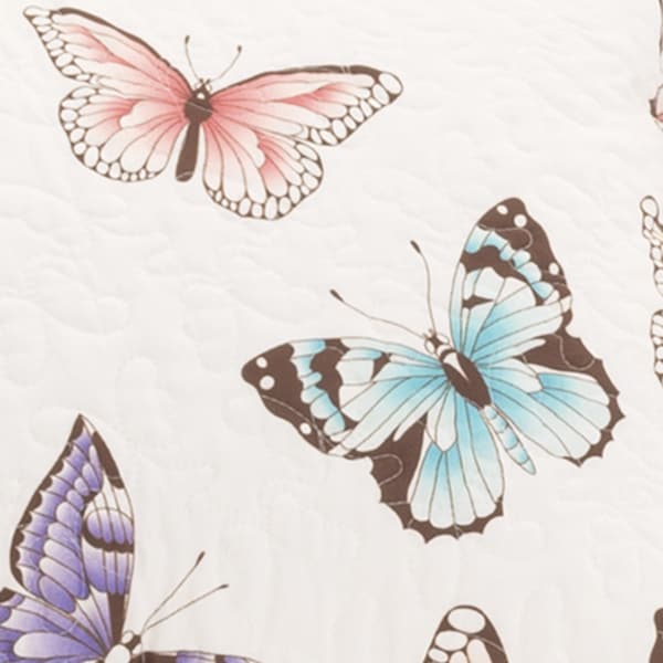 Color White and Multi-Color Butterflies C Home Collection Bath Towel 1 pc