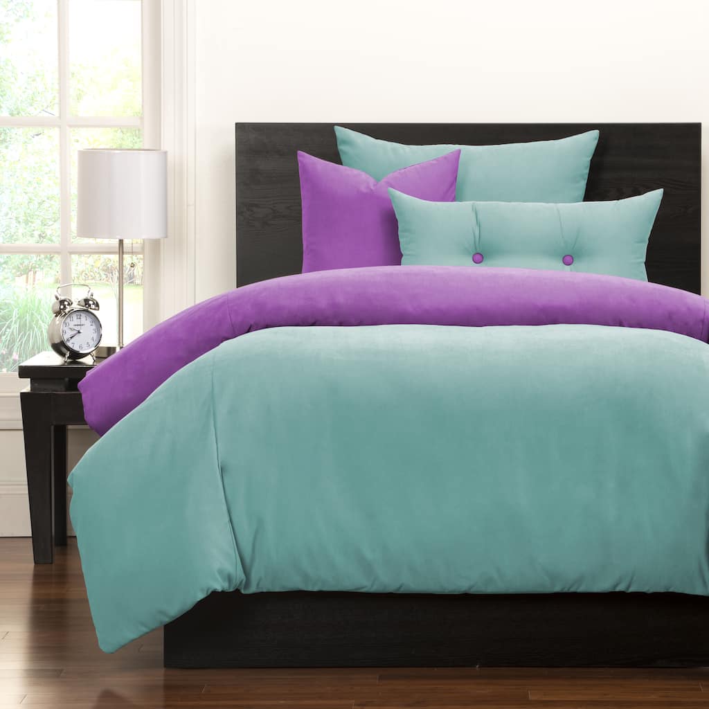 Crayola Robin's Egg Blue and Vivid Violet Reversible 6-piece Duvet Set
