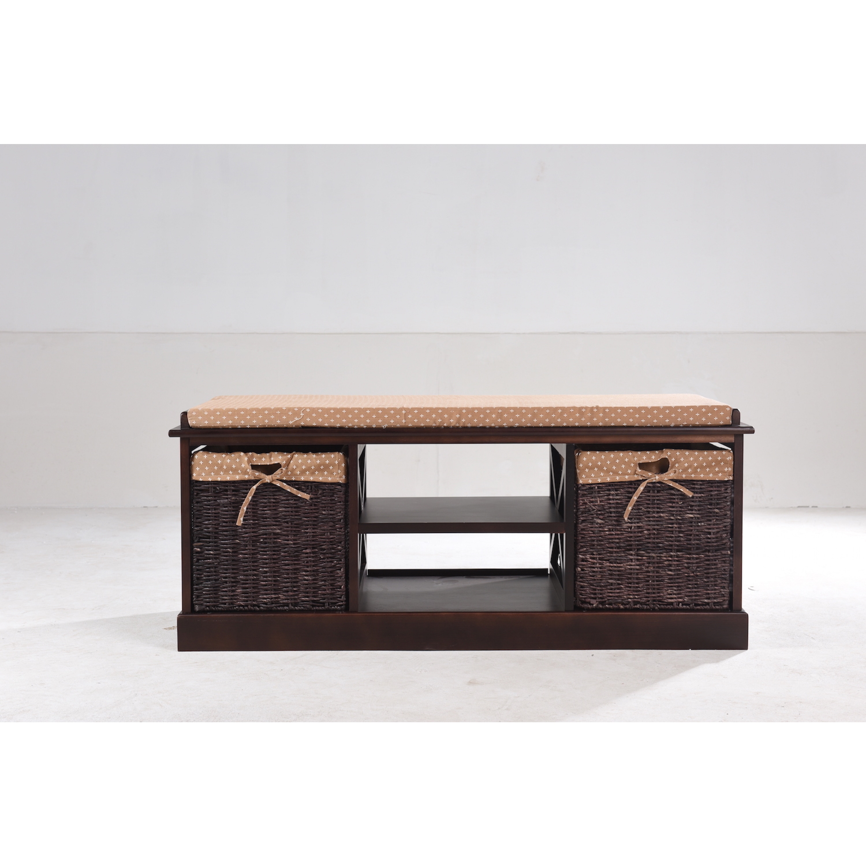 Greenville Cherry Finish Solid Wood And Mdf Entryway Storage Bench Overstock 13808153