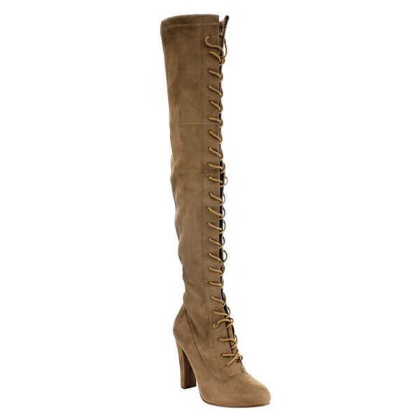 taupe lace boots