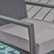 preview thumbnail 16 of 19, Cancun Outdoor 4-piece Wicker Chat Set by Christopher Knight Home