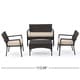 preview thumbnail 8 of 18, Cancun Outdoor 4-piece Wicker Chat Set by Christopher Knight Home