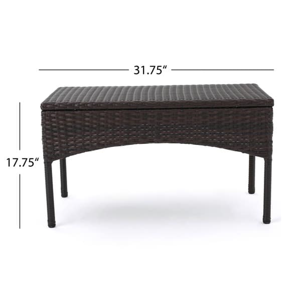 dimension image slide 6 of 10, Cancun Outdoor 4-piece Wicker Chat Set by Christopher Knight Home