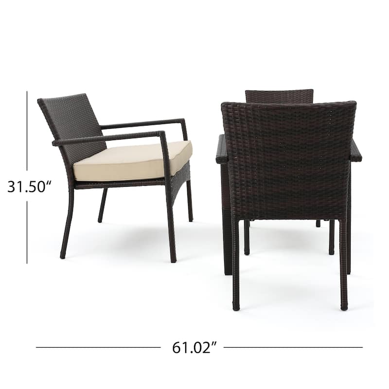 Cancun Outdoor 4-piece Wicker Chat Set by Christopher Knight Home