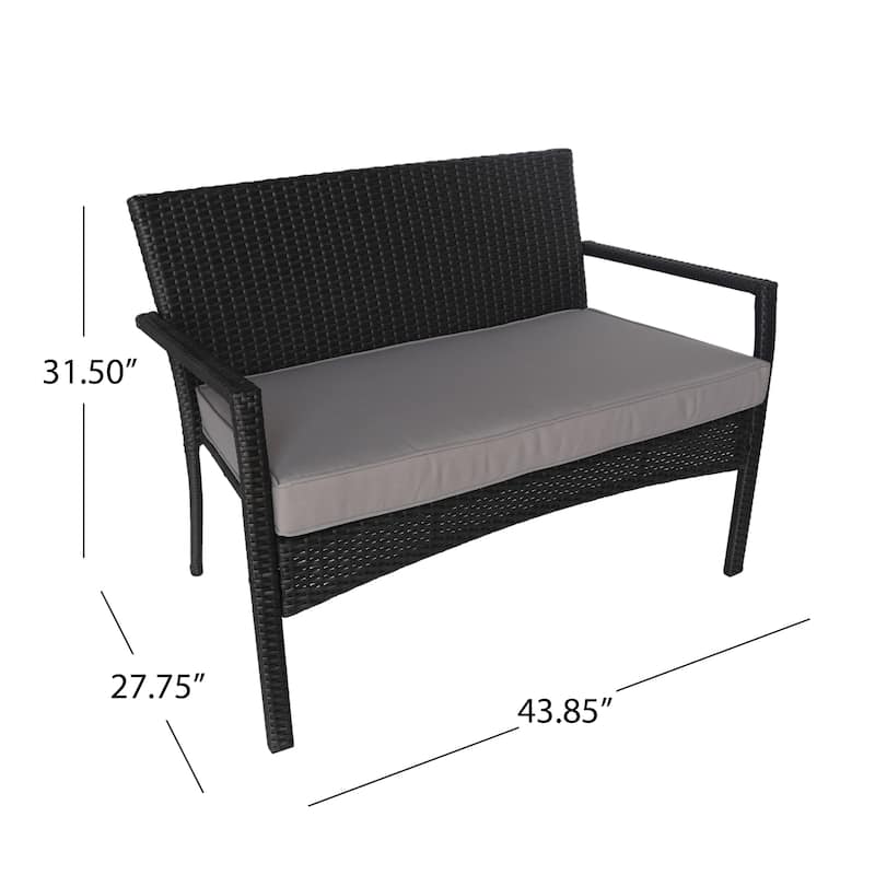 Cancun Outdoor 4-piece Wicker Chat Set by Christopher Knight Home