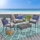 Cancun Outdoor 4-piece Wicker Chat Set with Cushions by Christopher Knight Home - Thumbnail 13