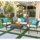 preview thumbnail 1 of 19, Cancun Outdoor 4-piece Wicker Chat Set by Christopher Knight Home