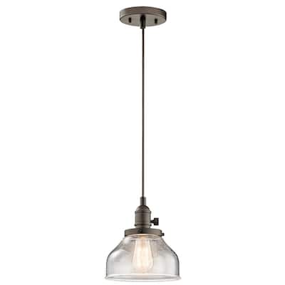 Kichler Lighting Avery 1-light Bronze Curved Glass Mini Pendant