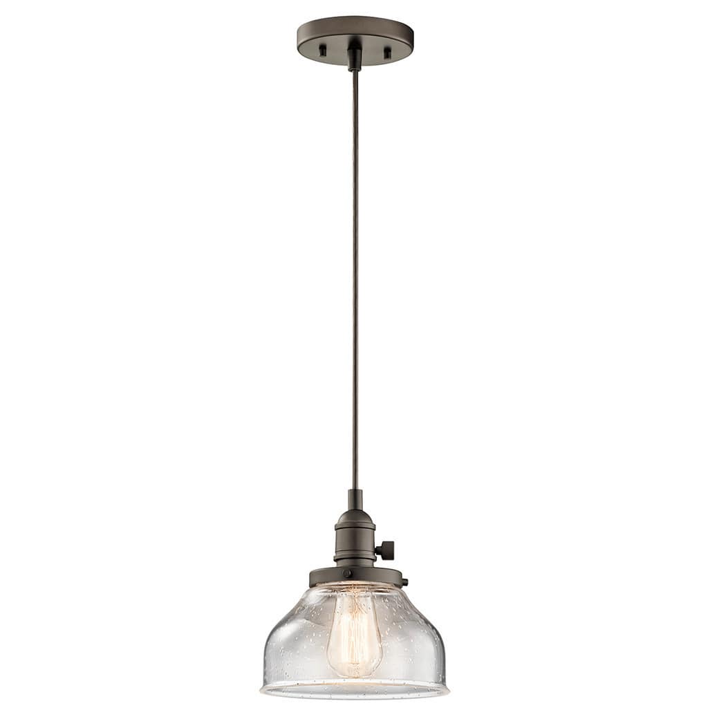 Kichler Lighting Avery 1-light Bronze Curved Glass Mini Pendant