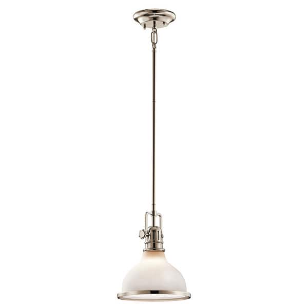 slide 1 of 1, Kichler Lighting Hatteras Bay Collection 1-light Polished Nickel Mini Pendant