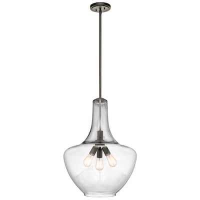 Kichler Lighting Everly Collection 3-light Olde Bronze Pendant 20 inch Diameter