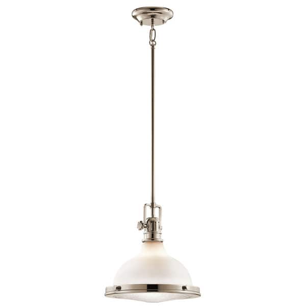slide 1 of 1, Kichler Lighting Hatteras Bay Collection 1-light Polished Nickel Pendant