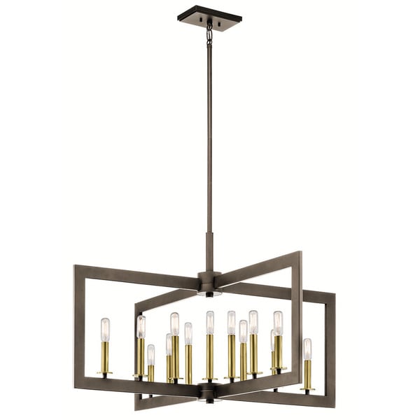 Linear bronze deals chandelier