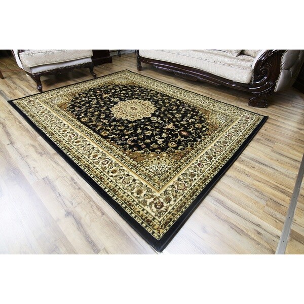 Black Polypropylene Machinemade Super Belkis Area Rug (4' x 6