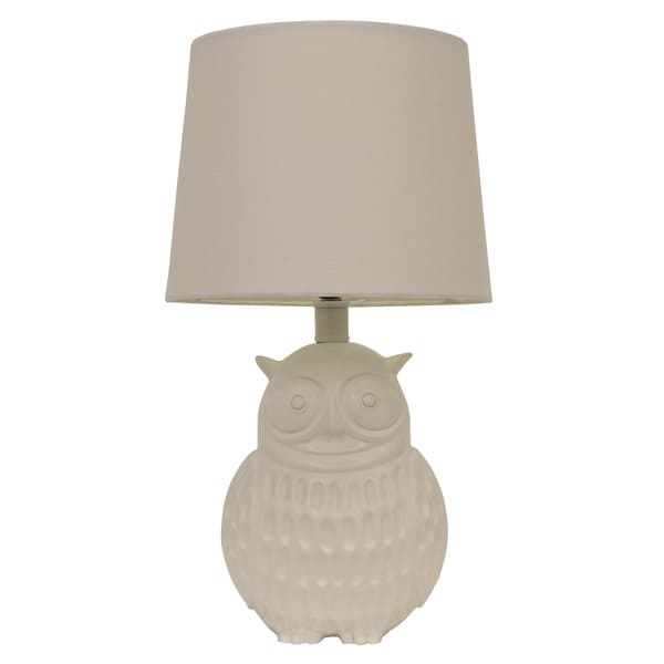 Decor Therapy Owl White Polyresin Table Lamp