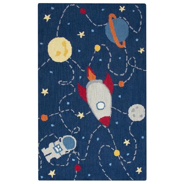Shop Rizzy Home Play Day Navy Wool Handtufted Kids Rug 3' x 5