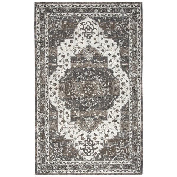 Makalu Beige Hand-Tufted Wool Rug (5' x 8') - 5' x 8'