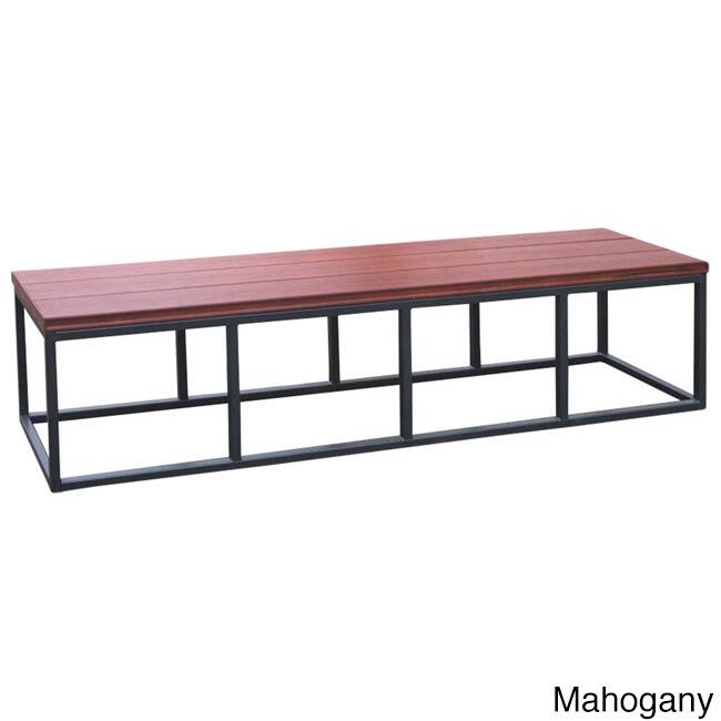 Cal Flame Burgundy/Black Metal/Plastic Spa Bench - Red