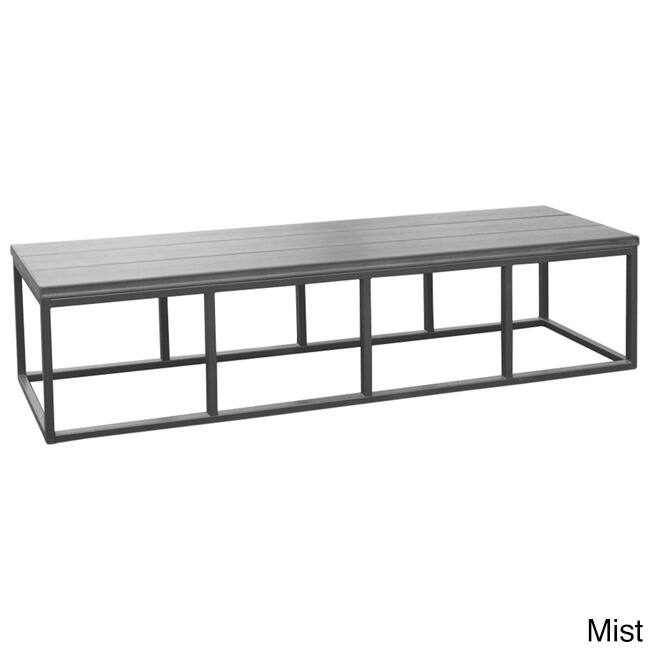 Cal Flame Burgundy/Black Metal/Plastic Spa Bench - Grey