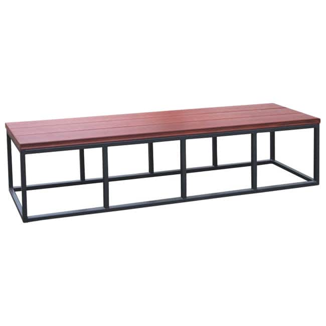 Cal Flame Burgundy/Black Metal/Plastic Spa Bench