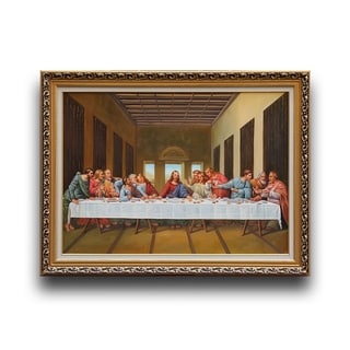 Leonardo da Vinci 'The Last Supper' Wood Framed Art - Bed Bath & Beyond ...