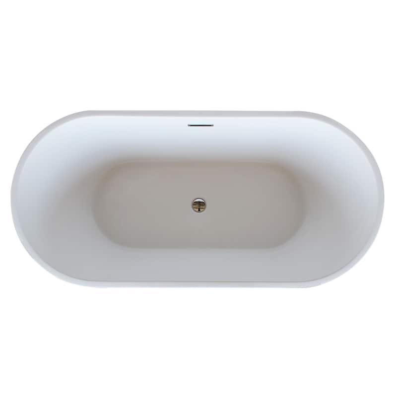 ANZZI Dover 5.6-foot Glossy White Acrylic Center Drain Freestanding Bathtub