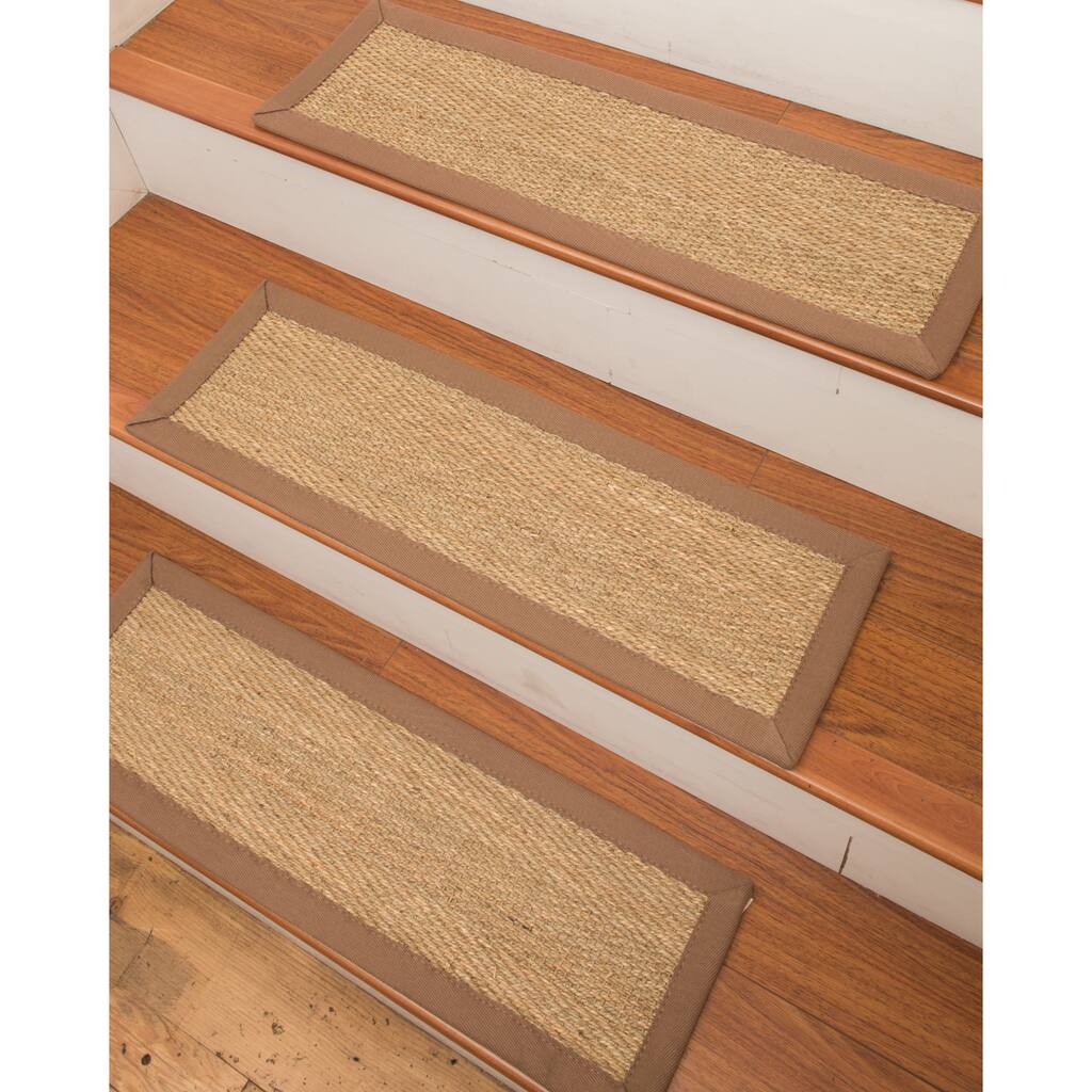 Handcrafted Costa Rica Seagrass Carpet Stair Treads - Malt (Set of 13) - 13PC (9" x 29")