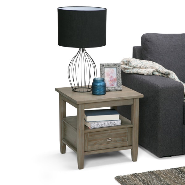 WYNDENHALL Norfolk Distressed Grey End Side Table