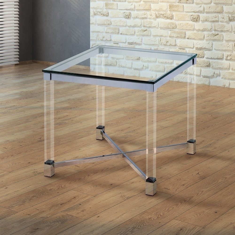 Furniture of America  Vizi Contemporary Chrome Acrylic End Table (Chrome)