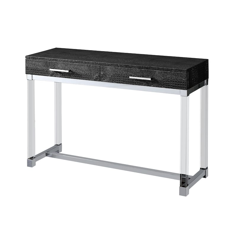 Jill Modern 43-inch Acrylic Crocodile 2-Drawer Sofa Table by Furniture of America
